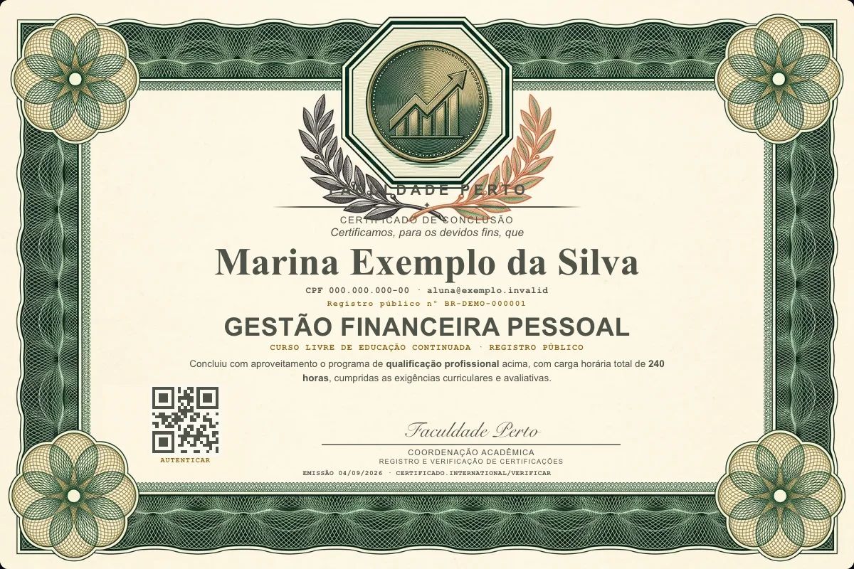 Certificado de Gestão Financeira Pessoal