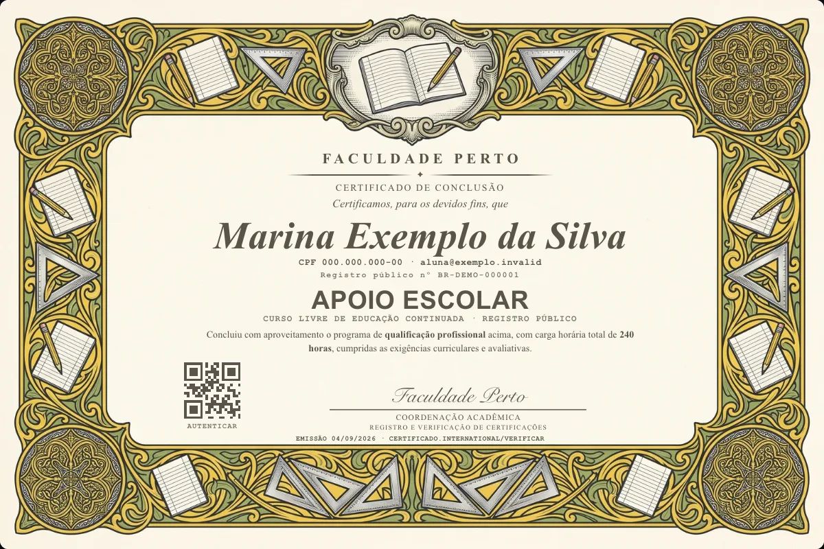 Certificado de Apoio Escolar