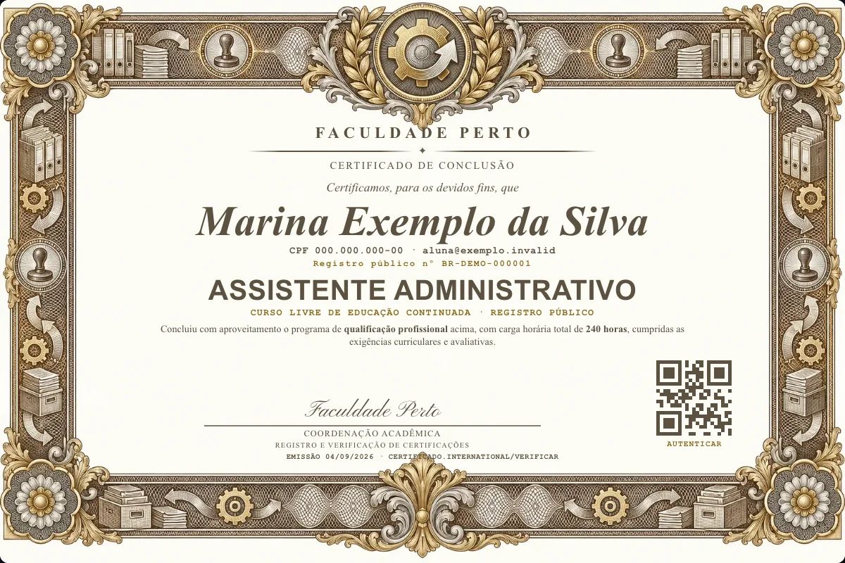 Certificado de Assistente Administrativo