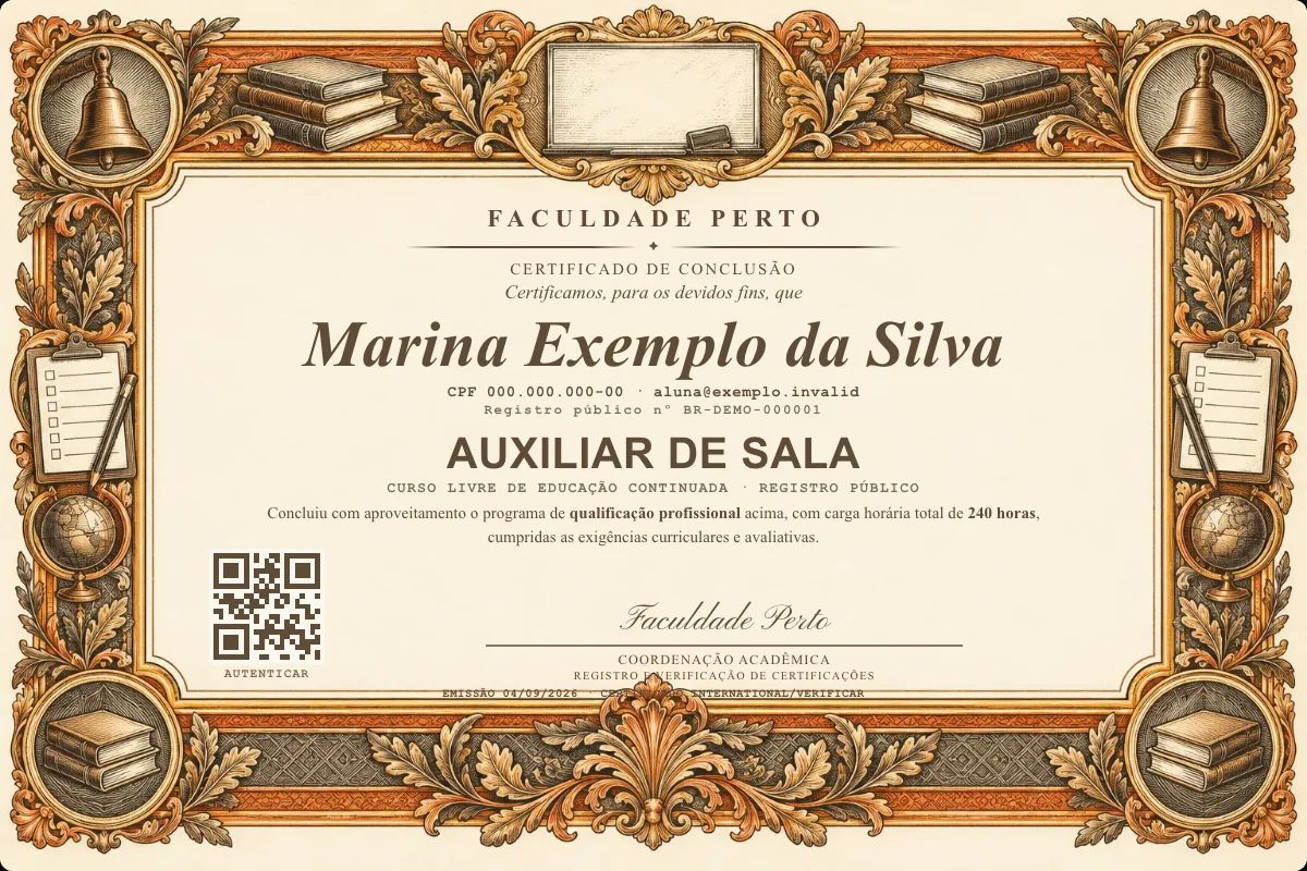 Certificado de Auxiliar de Sala