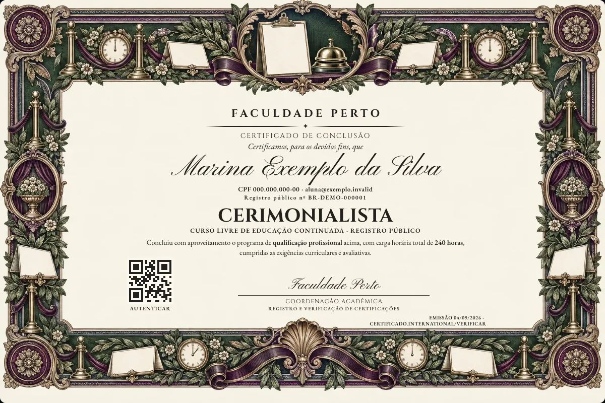 Certificado de Cerimonialista