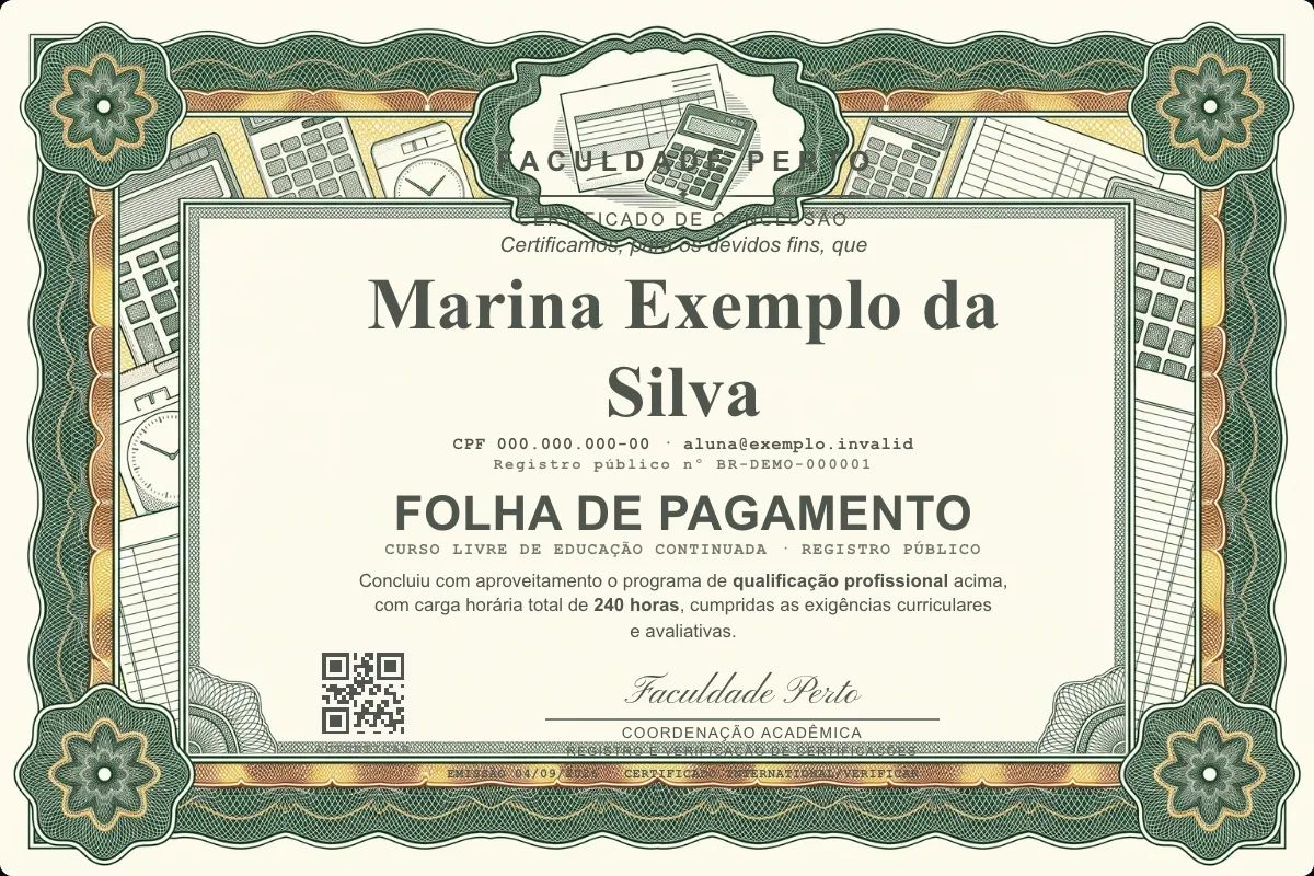 Certificado de Folha de Pagamento