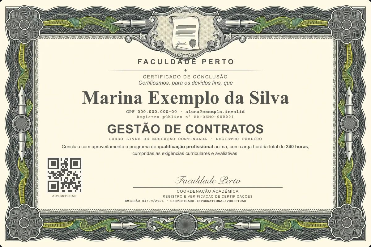Certificado de Gestão de Contratos