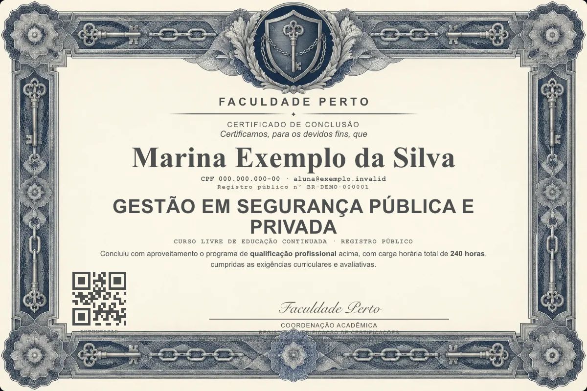 Certificado de Gestão em Segurança Pública e Privada