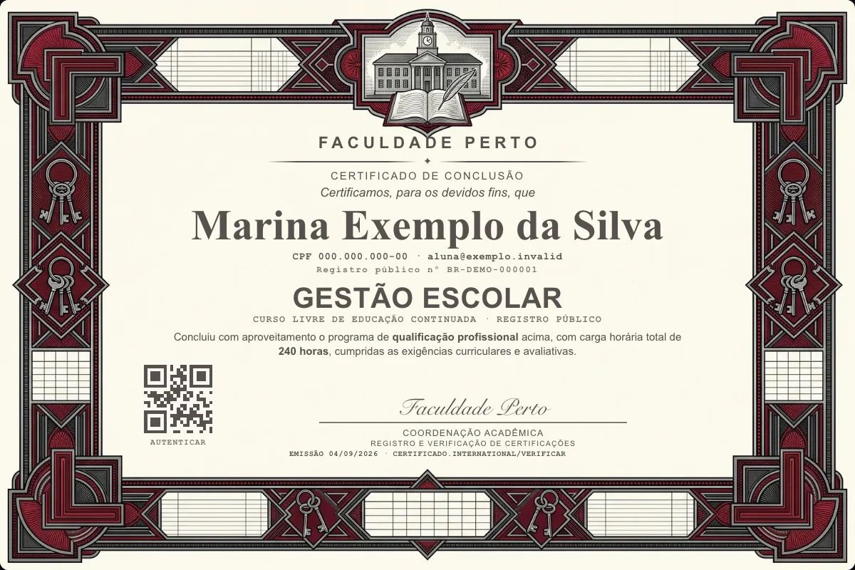 Certificado de Gestão Escolar