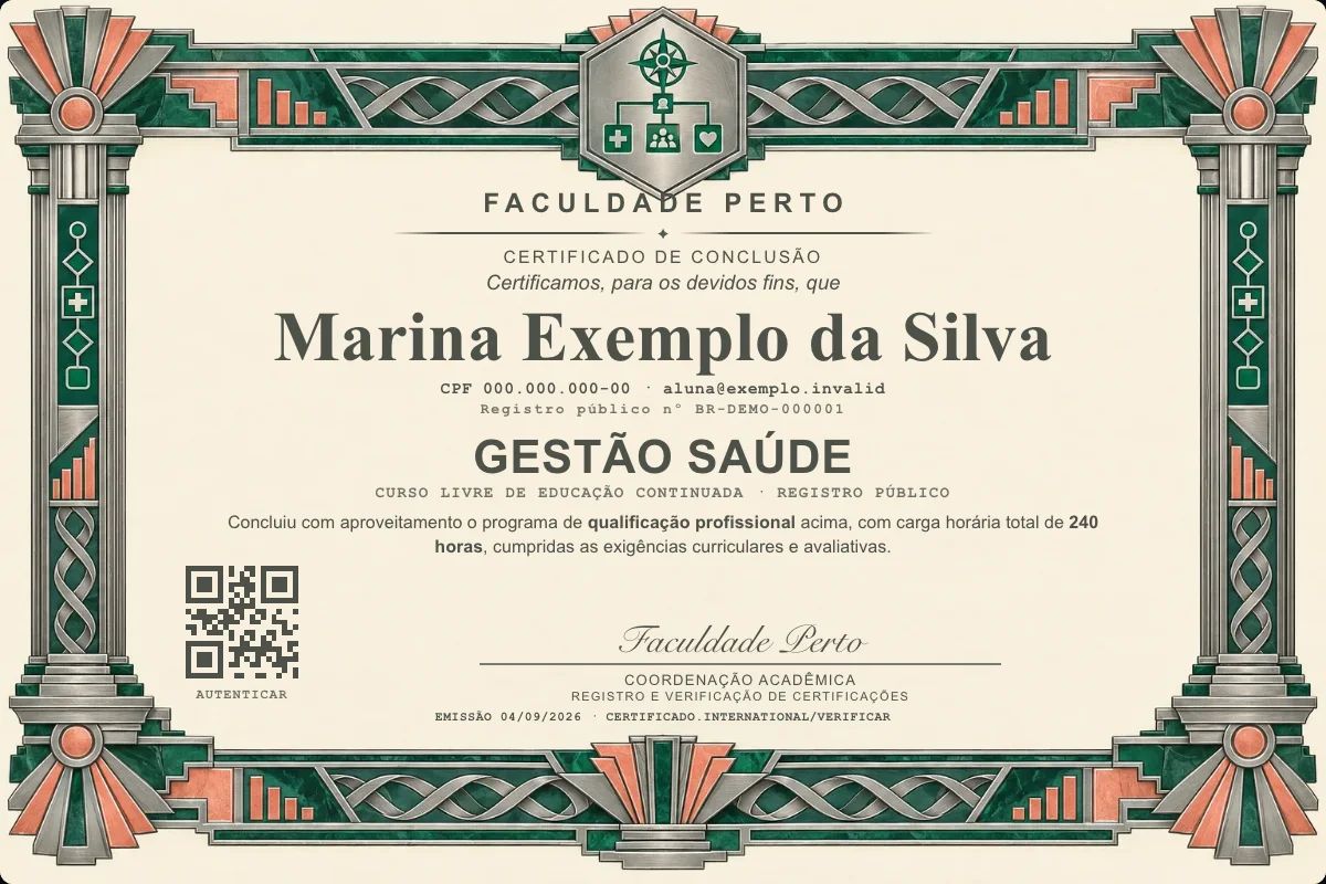 Certificado de Gestão Saúde