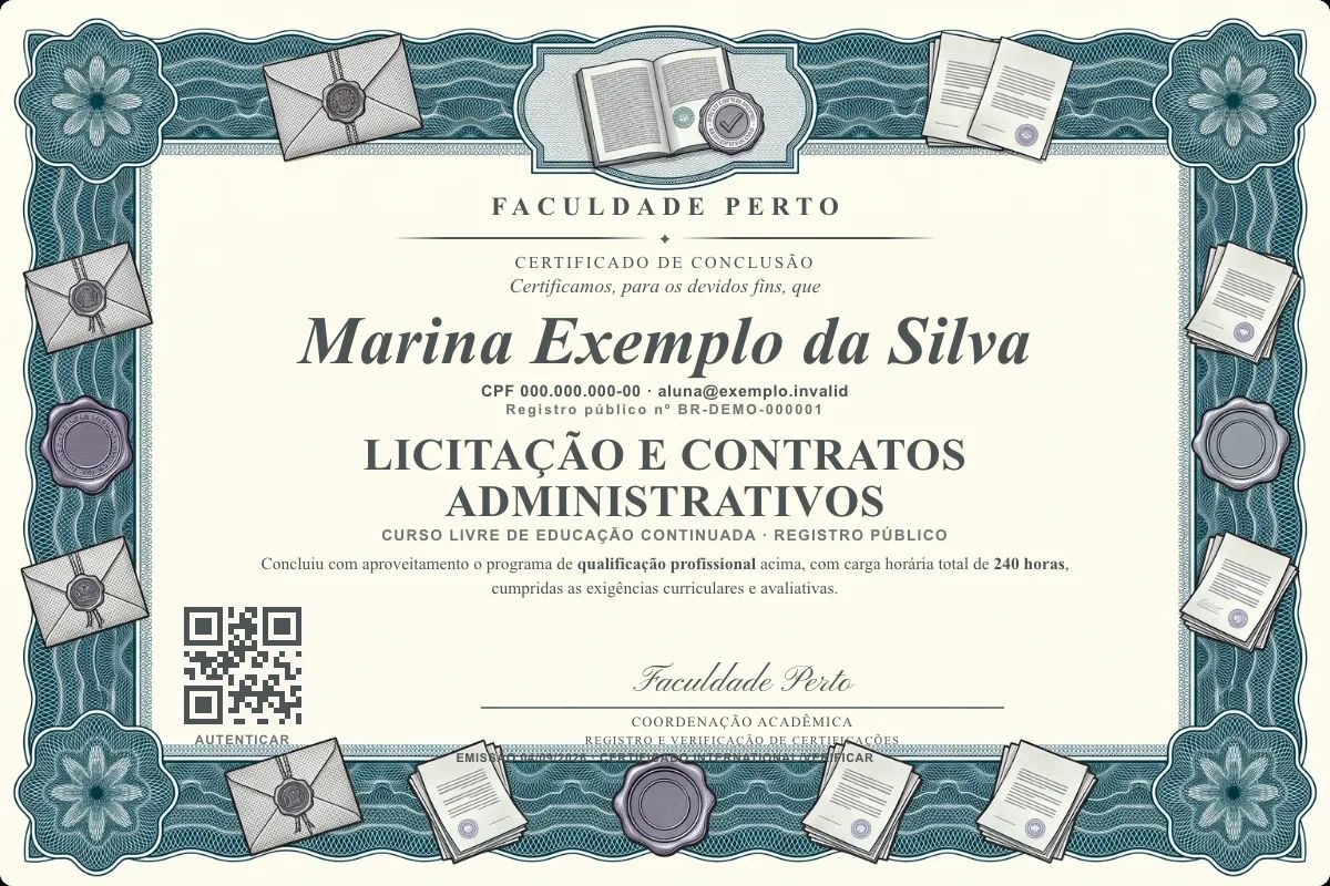 Certificado de Licitação e Contratos Administrativos