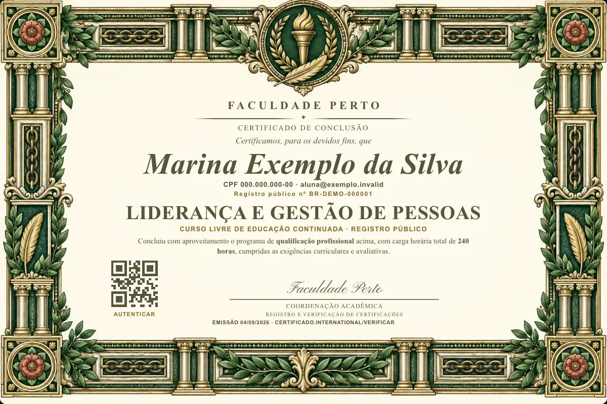 Certificado de Liderança e Gestão de Pessoas