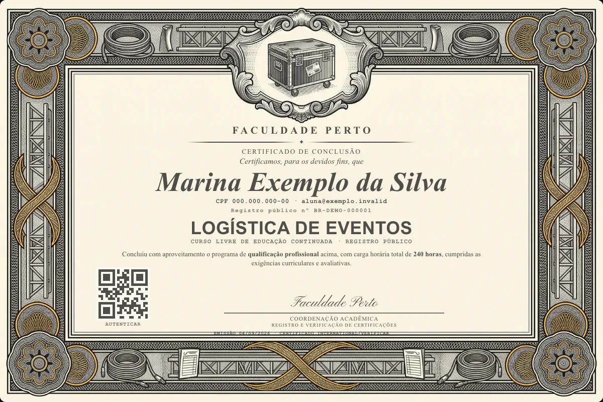 Certificado de Logística de Eventos