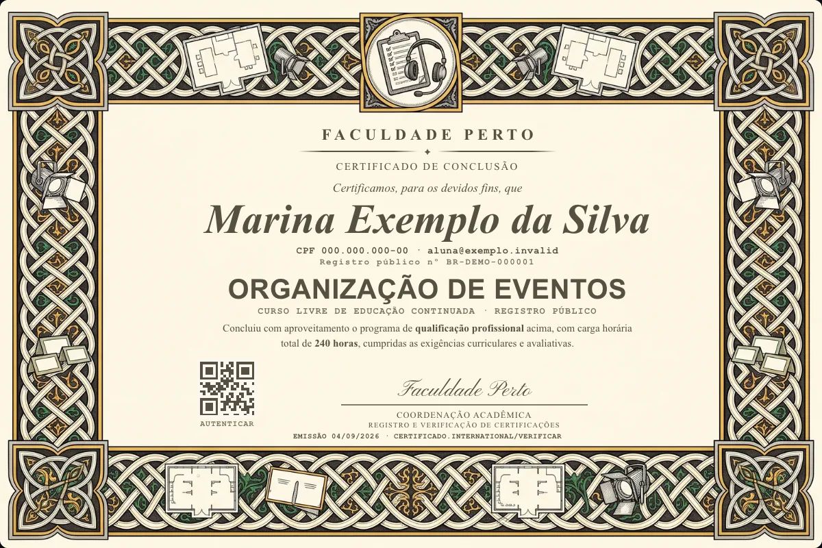 Certificado de Organização de Eventos
