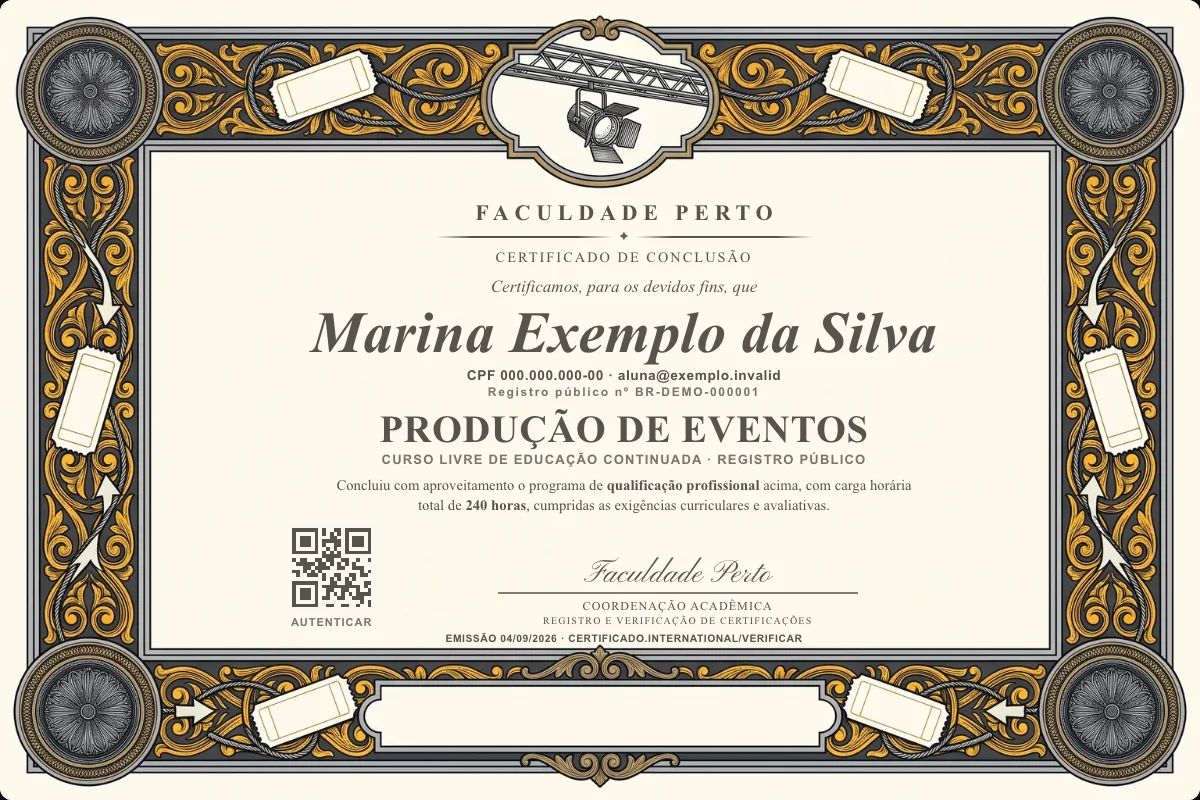 Certificado de Produção de Eventos