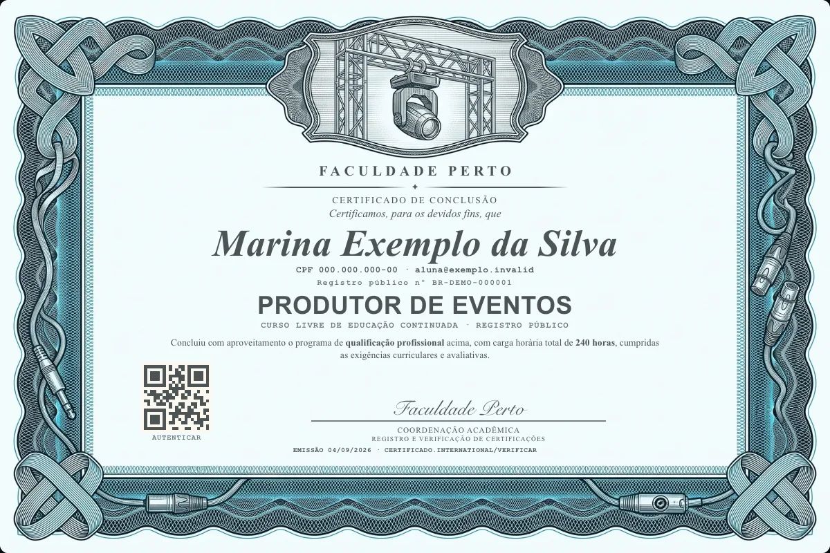 Certificado de Produtor de Eventos