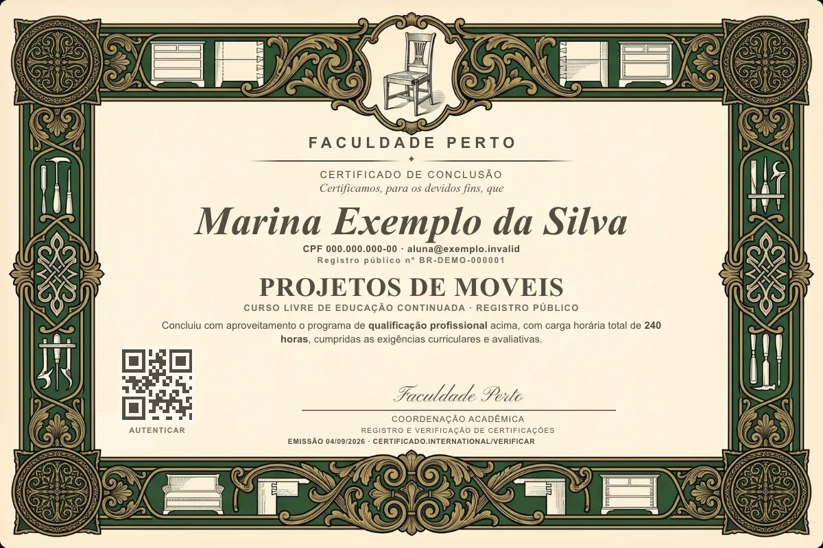 Certificado de Projetos de Moveis