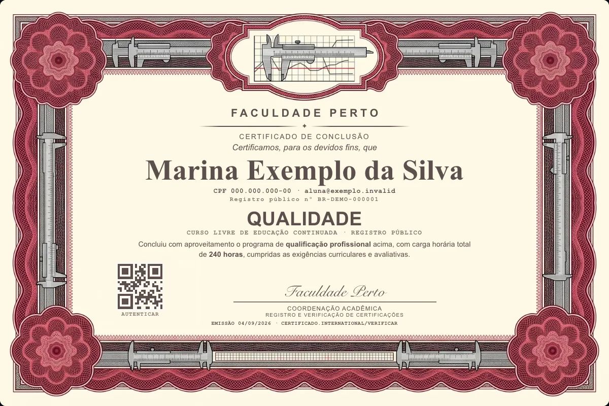 Certificado de Qualidade