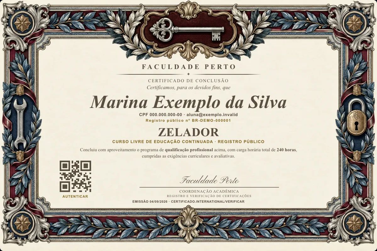 Certificado de Zelador