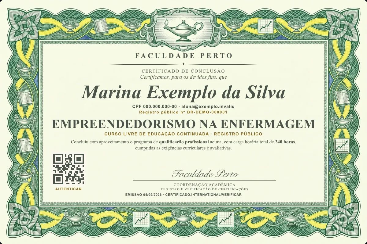 Certificado de Empreendedorismo na Enfermagem