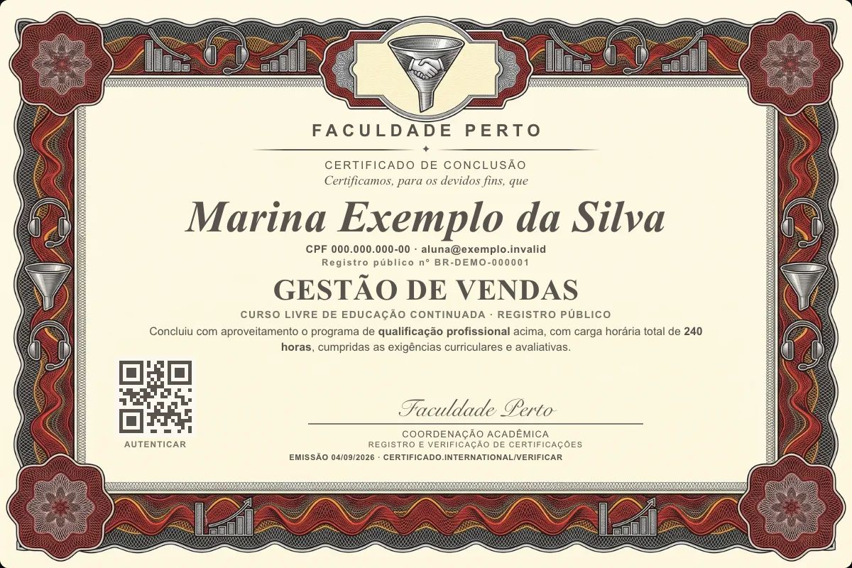 Certificado de Gestão de Vendas