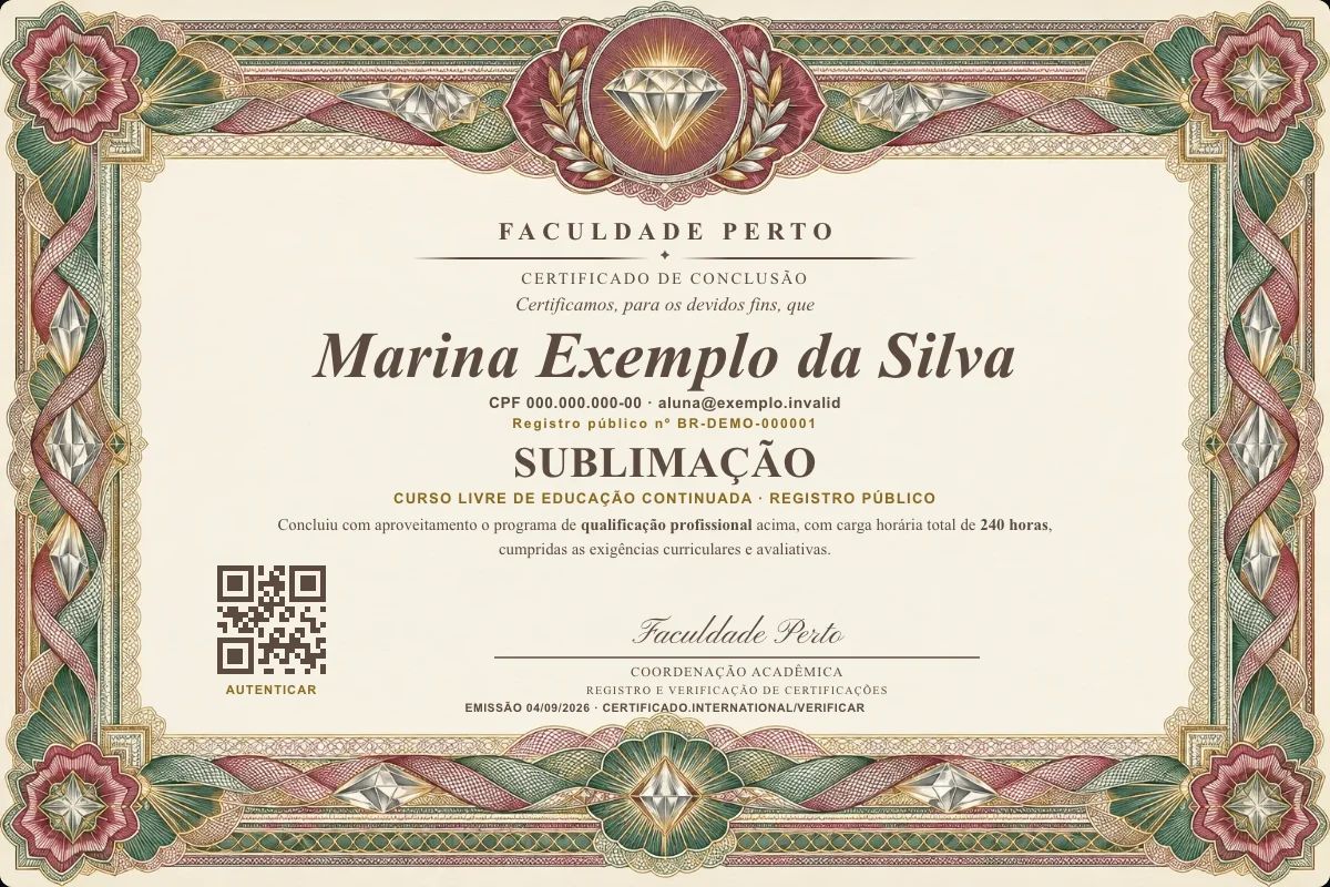 Certificado de Sublimação