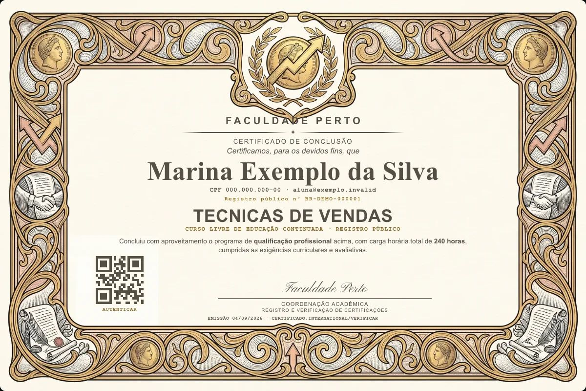 Certificado de Tecnicas de Vendas