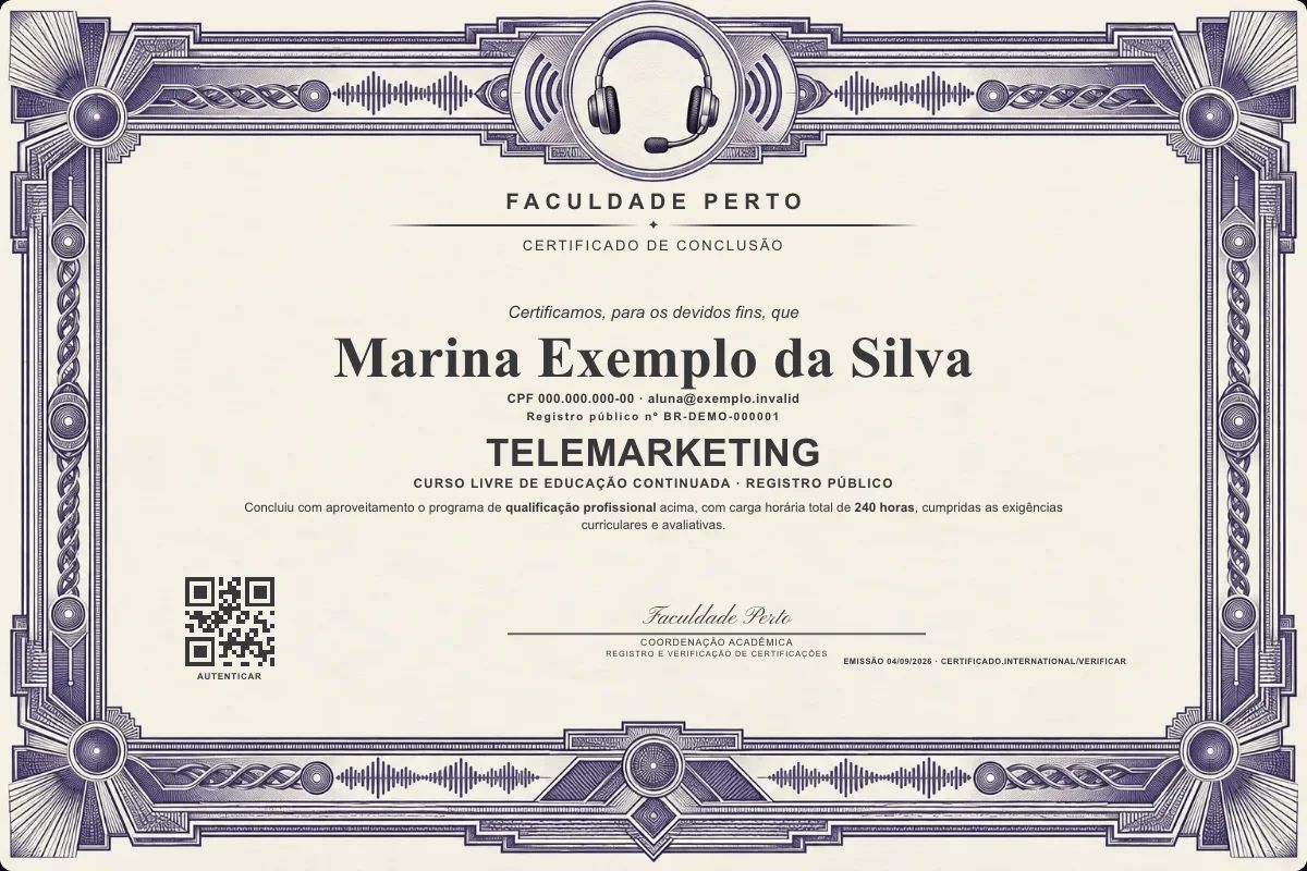 Certificado de Telemarketing