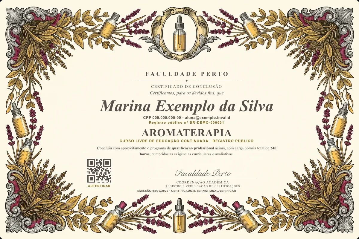 Certificado de Aromaterapia