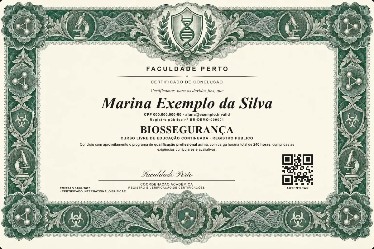Certificado de Biossegurança