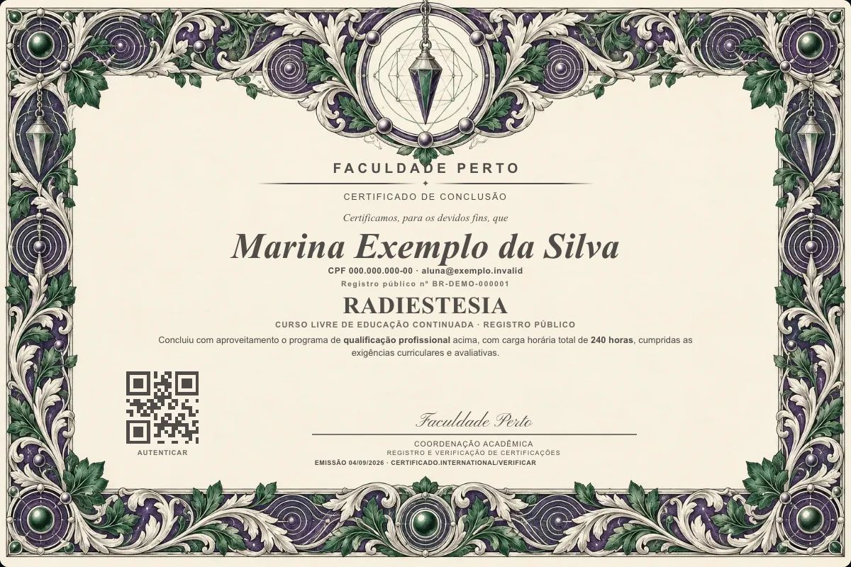 Certificado de Radiestesia