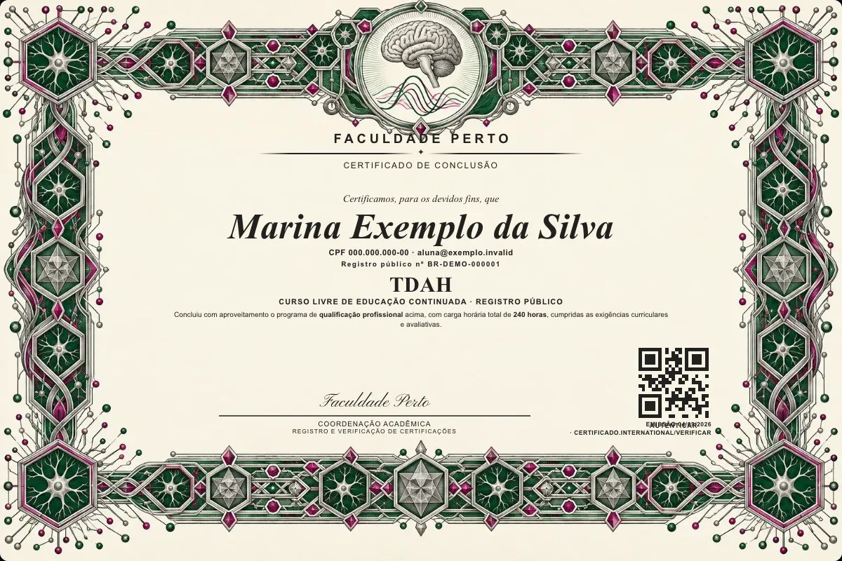 Certificado de Tdah