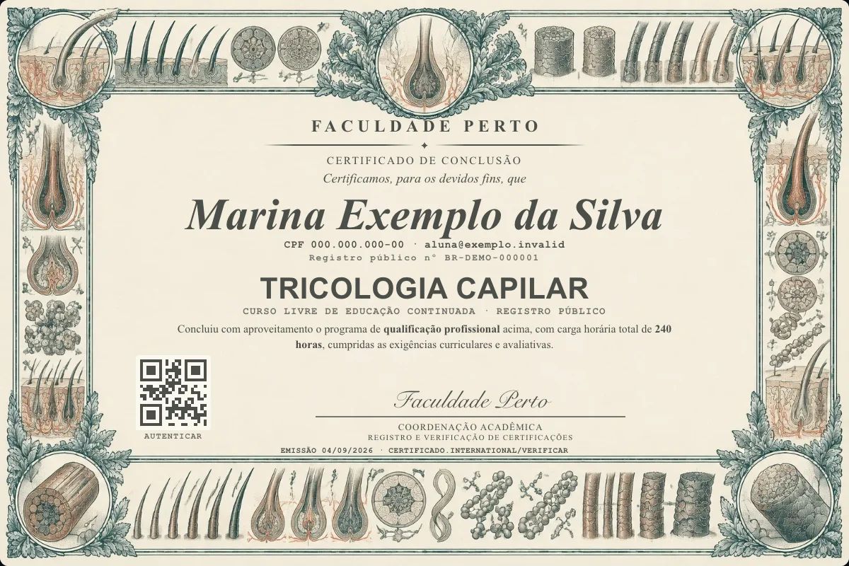 Certificado de Tricologia Capilar