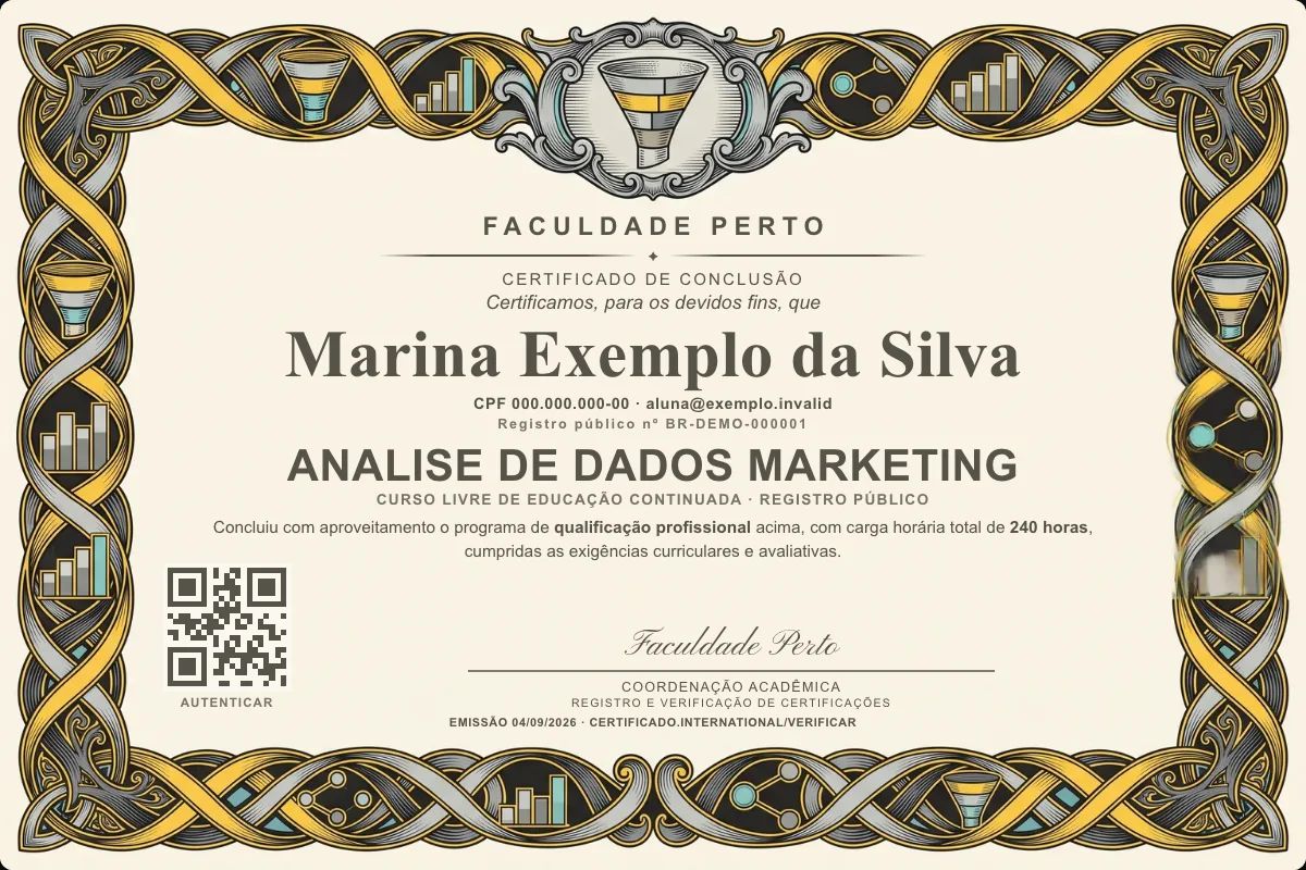 Certificado de Analise de Dados Marketing