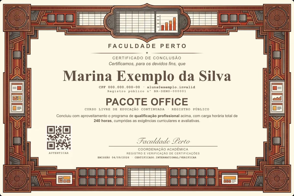 Certificado de Pacote Office