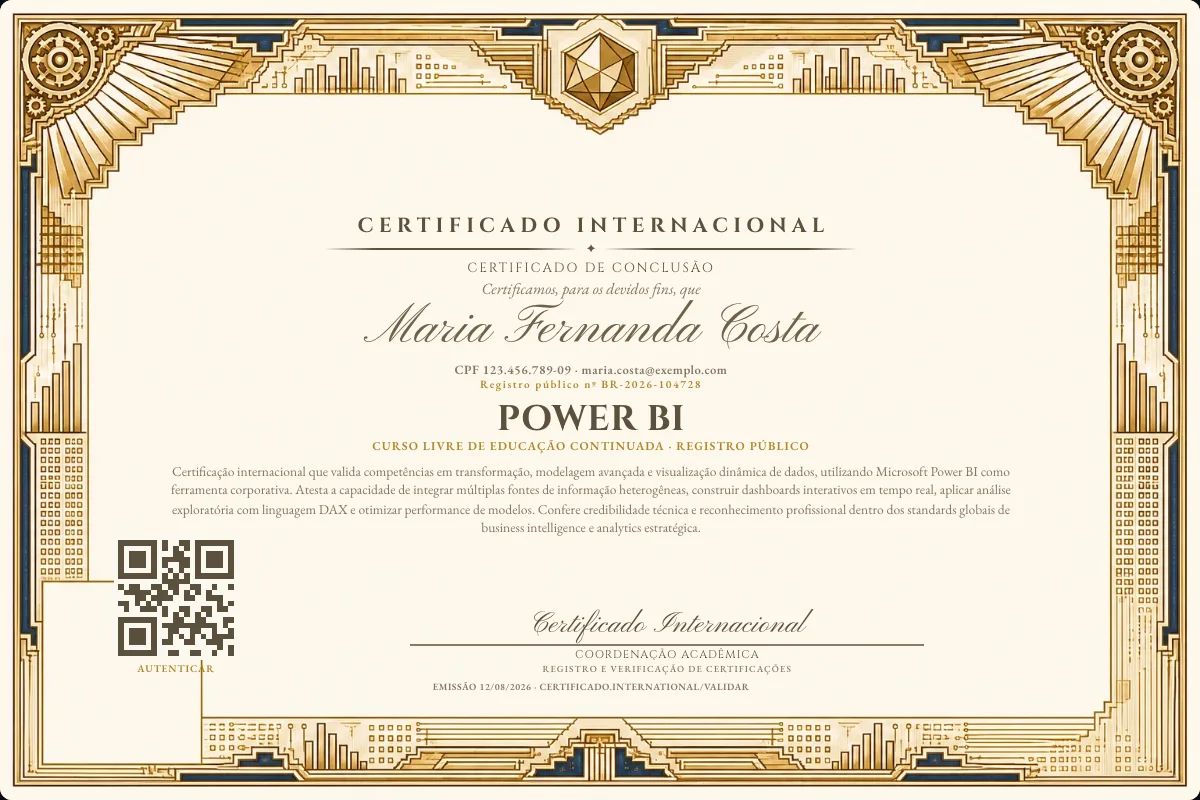 Certificado de Power BI