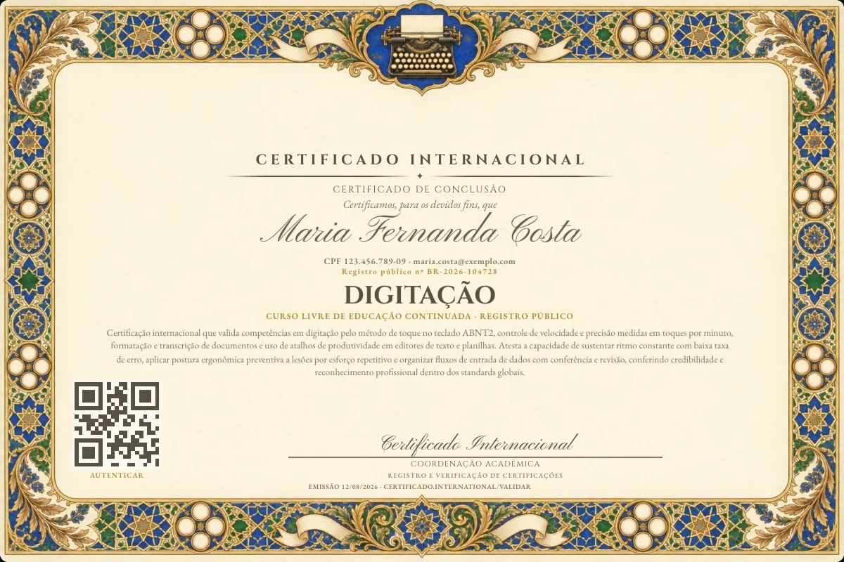 Certificado de Digitação