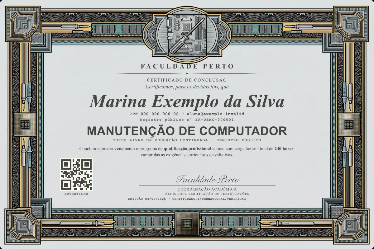 Certificado de Manutenção de Computador