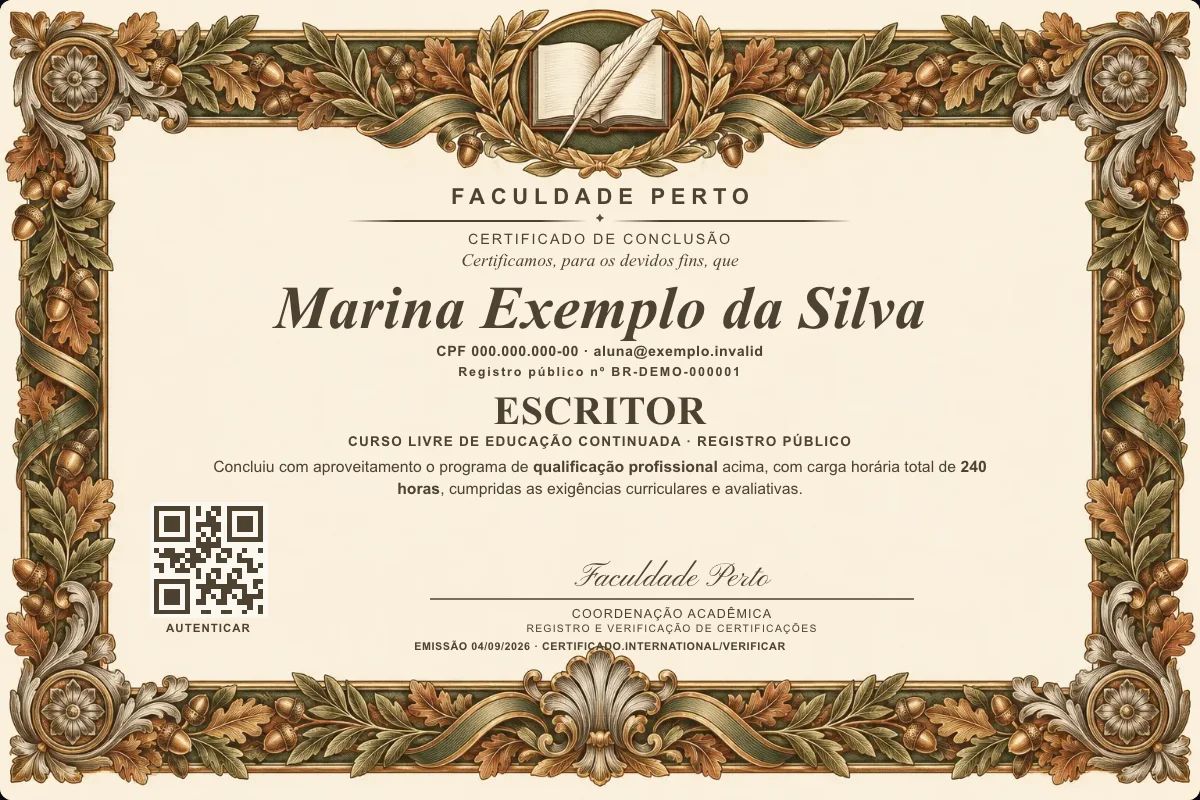 Certificado de Escritor