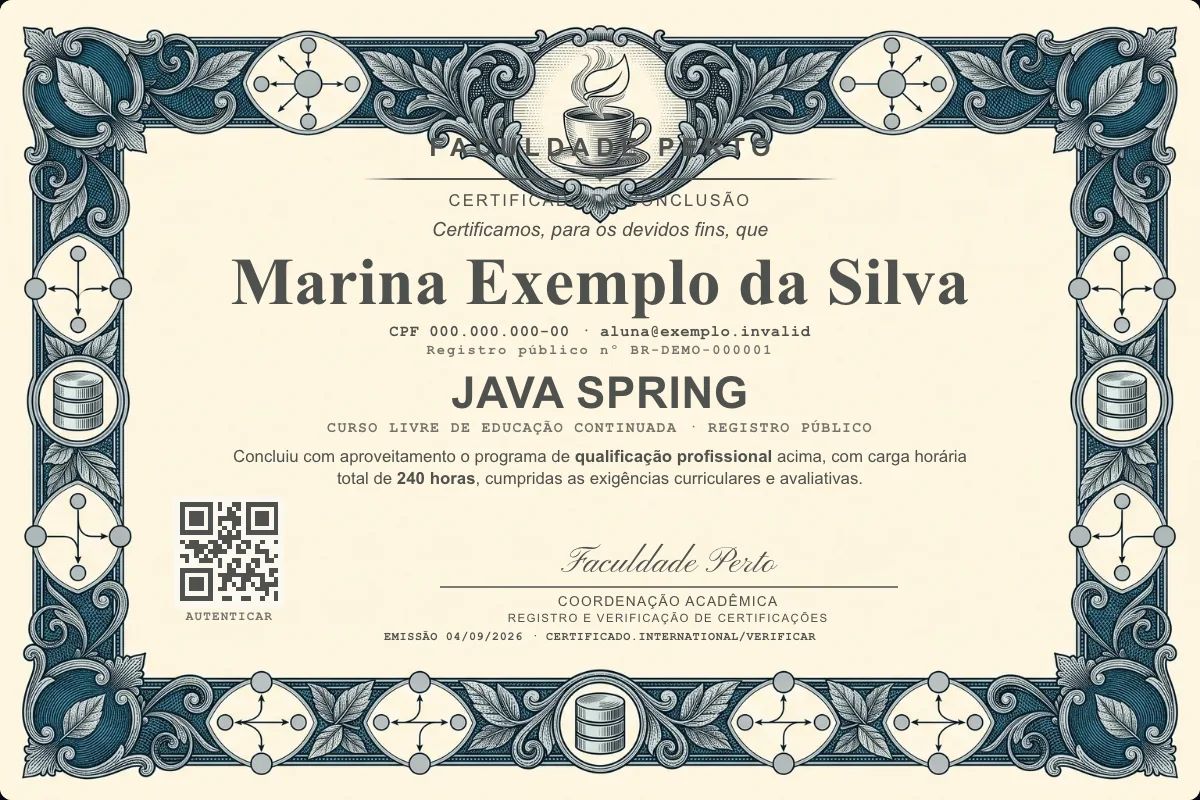 Certificado de Java Spring
