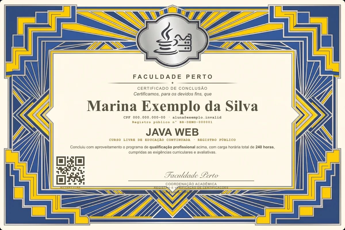 Certificado de Java Web