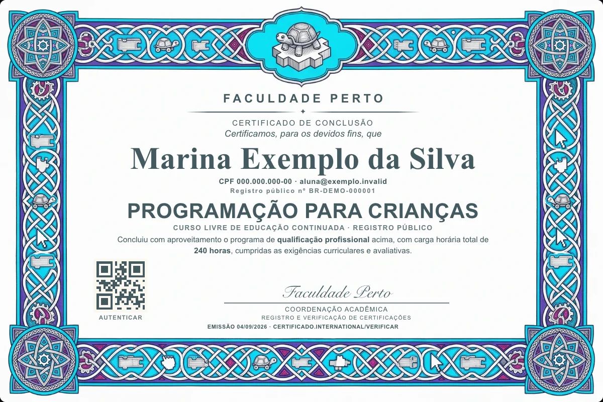 Certificado de Programação para Crianças
