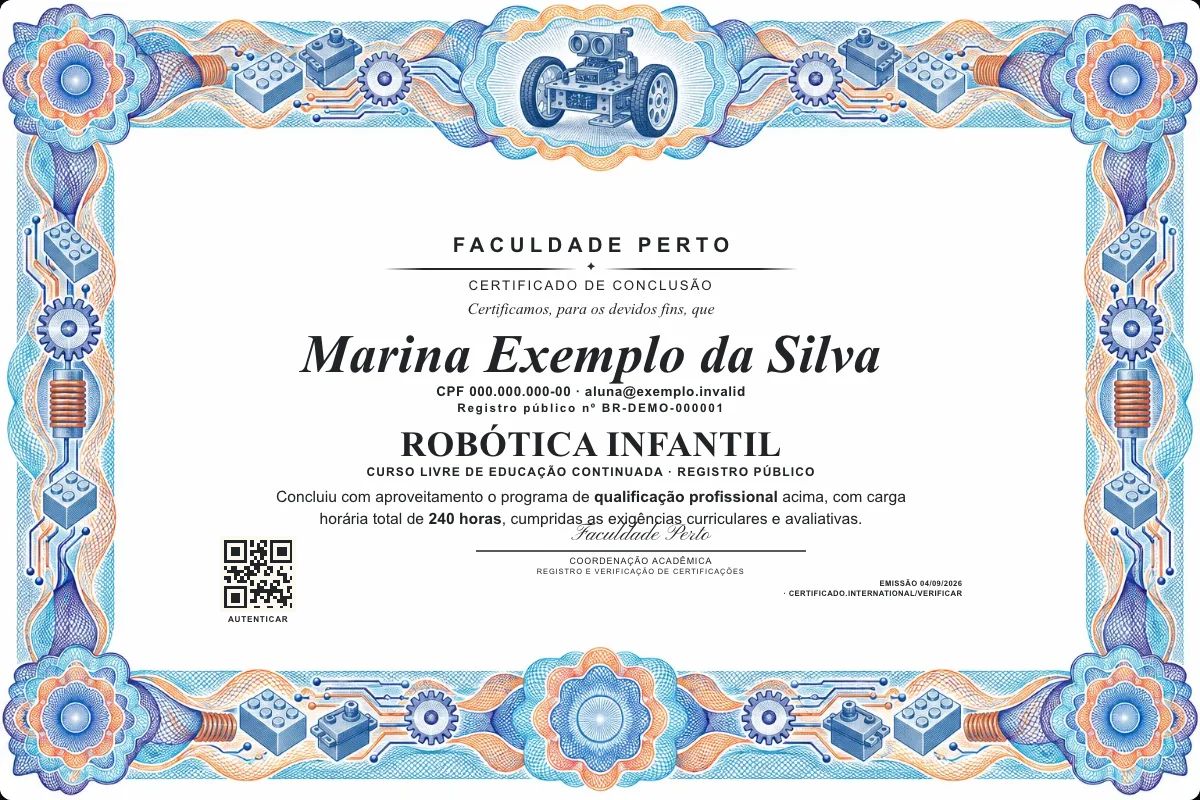 Certificado de Robótica Infantil